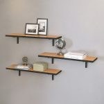 Ραφιέρα τοίχου Versa Megapap 3 τεμαχίων χρώμα pine oak 80x19x17εκ.