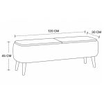 Έπιπλο τηλεόρασης Luno Megapap ύφασμα teddy χρώμα λευκό - pine oak 120x30x45εκ. - Image 6