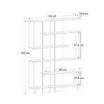Βιβλιοθήκη Rain Megapap χρώμα λευκό - καρυδί 120x19,5x162εκ. - Image 5