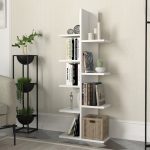 Βιβλιοθήκη Tree Megapap χρώμα λευκό 45x21,4x121,8εκ.