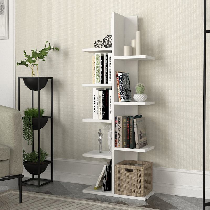 GP042-01021-0 Βιβλιοθήκη Tree Megapap χρώμα λευκό 45x21,4x121,8εκ. - Image 1
