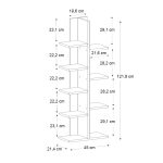 Βιβλιοθήκη Tree Megapap χρώμα λευκό 45x21,4x121,8εκ. - Image 6