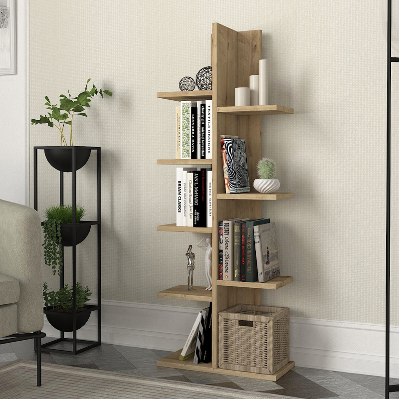GP042-01022-0 Βιβλιοθήκη Tree Megapap χρώμα sapphire oak 45x21,4x121,8εκ. - Image 1