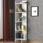 Βιβλιοθήκη Perla Megapap χρώμα λευκό 48x22x170εκ. - Image 4