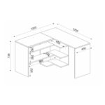 Γραφείο εργασίας Stylo Megapap χρώμα sapphire oak -  ανθρακί 120x120x73,8εκ. - Image 6