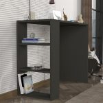 Γραφείο εργασίας Netenia Megapap χρώμα ανθρακί 90x40x74εκ. - Image 3