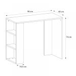 Γραφείο εργασίας Netenia Megapap χρώμα ανθρακί 90x40x74εκ. - Image 5