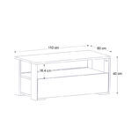 Τραπεζάκι σαλονιού Balina Megapap χρώμα λευκό 110x60x40εκ. - Image 5