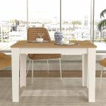 Τραπέζι Darlen Megapap χρώμα λευκό - sapphire oak 110x72x74εκ. - Image 2