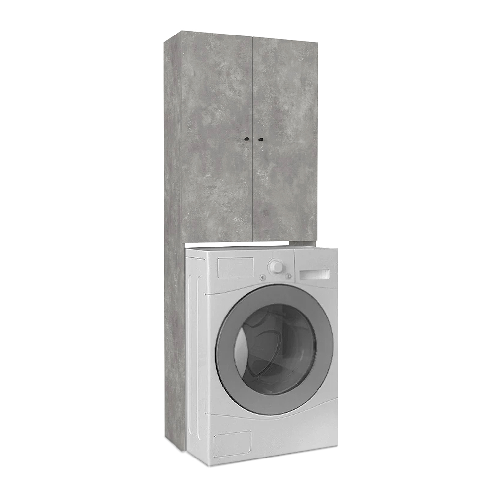 GP042-02545-0 Έπιπλο πλυντηρίου Romme Megapap χρώμα γκρι σκυροδέματος 65x27,1x180εκ. - Image 1