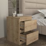 Κομοδίνο Breve Megapap χρώμα sapphire oak 39,8x41,8x55εκ. - Image 2