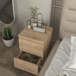 Κομοδίνο Breve Megapap χρώμα sapphire oak 39,8x41,8x55εκ. - Image 3