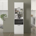 Έπιπλο κουζίνας Tuco 1 Megapap χρώμα λευκό 53,8x40x180εκ. - Image 4