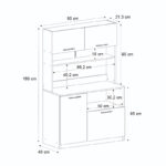Έπιπλο κουζίνας Tuco 2 Megapap χρώμα λευκό 90x40x180εκ. - Image 7