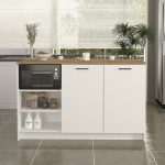 Τραπέζι - Πάγκος κουζίνας Peres Megapap χρώμα λευκό - sepet oak 150x70x91,8εκ. - Image 3