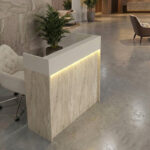 Γραφείο υποδοχής - reception Wilko Megapap με LED χρώμα travertine - sandstone 113,6x42x110εκ. - Image 5