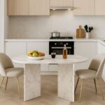 Τραπέζι Cortado Megapap χρώμα λευκό εφέ μαρμάρου 138x80x75εκ. - Image 3