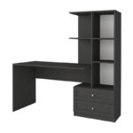 Γραφείο εργασίας Mantra Megapap χρώμα ανθρακί 155x60x152εκ. - Image 5