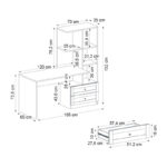 Γραφείο εργασίας Mantra Megapap χρώμα ανθρακί 155x60x152εκ. - Image 7