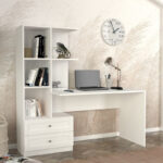 Γραφείο εργασίας Mantra Megapap χρώμα λευκό 155x60x152εκ. - Image 3