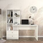 Γραφείο εργασίας Mantra Megapap χρώμα λευκό 155x60x152εκ. - Image 5