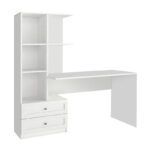 Γραφείο εργασίας Mantra Megapap χρώμα λευκό 155x60x152εκ. - Image 6