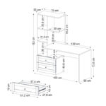 Γραφείο εργασίας Mantra Megapap χρώμα λευκό 155x60x152εκ. - Image 8