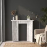 Κονσόλα Mara Megapap χρώμα λευκό εφέ μαρμάρου 90x29,6x91,8εκ. - Image 3
