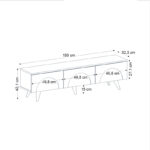 Έπιπλο τηλεόρασης Bono Megapap χρώμα λευκό - sepet oak 150x32,3x42,1εκ. - Image 6