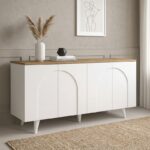 Μπουφές Bono Megapap χρώμα λευκό - sepet oak 150x45x74,6εκ.