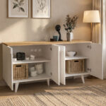 Μπουφές Bono Megapap χρώμα λευκό - sepet oak 150x45x74,6εκ. - Image 2