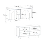 Μπουφές Bono Megapap χρώμα λευκό - sepet oak 150x45x74,6εκ. - Image 6