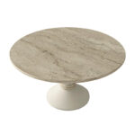 Τραπεζάκι σαλονιού Lepper Megapap χρώμα travertine - sandstone Ø75x39,8εκ. - Image 5