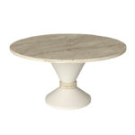 Τραπεζάκι σαλονιού Lepper Megapap χρώμα travertine - sandstone Ø75x39,8εκ. - Image 6