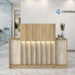 Γραφείο υποδοχής - reception Davis Megapap με LED χρώμα sepet oak - travertine 150x41,8x115εκ. - Image 3