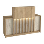 Γραφείο υποδοχής - reception Davis Megapap με LED χρώμα sepet oak - travertine 150x41,8x115εκ. - Image 7