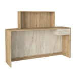 Γραφείο υποδοχής - reception Davis Megapap με LED χρώμα sepet oak - travertine 150x41,8x115εκ. - Image 8
