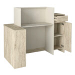 Γραφείο υποδοχής - reception Dayana Megapap με LED χρώμα travertine - sandstone 150x85,2x120εκ. - Image 11
