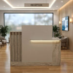 Γραφείο υποδοχής - reception Dayana Megapap με LED χρώμα travertine - sandstone 150x85,2x120εκ. - Image 7
