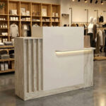 Γραφείο υποδοχής - reception Dayana Megapap με LED χρώμα travertine - sandstone 150x85,2x120εκ. - Image 8