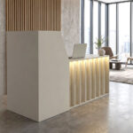 Γραφείο υποδοχής - reception Zegma Megapap με LED χρώμα sandstone - travertine 181,2x73,2x120εκ. - Image 4