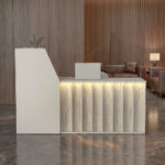 Γραφείο υποδοχής - reception Zegma Megapap με LED χρώμα sandstone - travertine 181,2x73,2x120εκ. - Image 5