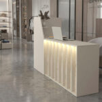 Γραφείο υποδοχής - reception Zegma Megapap με LED χρώμα sandstone - travertine 181,2x73,2x120εκ. - Image 6