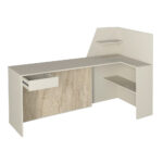 Γραφείο υποδοχής - reception Zegma Megapap με LED χρώμα sandstone - travertine 181,2x73,2x120εκ. - Image 8