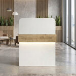 Γραφείο υποδοχής - reception Telmos Megapap με LED χρώμα λευκό - sapphire oak 90x43,6x119,2εκ. - Image 3