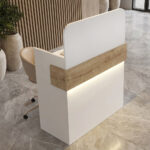 Γραφείο υποδοχής - reception Telmos Megapap με LED χρώμα λευκό - sapphire oak 90x43,6x119,2εκ. - Image 4