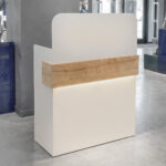 Γραφείο υποδοχής - reception Telmos Megapap με LED χρώμα λευκό - sapphire oak 90x43,6x119,2εκ. - Image 5