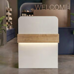 Γραφείο υποδοχής - reception Telmos Megapap με LED χρώμα λευκό - sapphire oak 90x43,6x119,2εκ. - Image 6