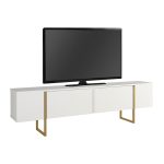Έπιπλο τηλεόρασης Orontes Megapap χρώμα λευκό - χρυσό 180x29,6x50εκ. - Image 7
