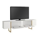 Έπιπλο τηλεόρασης Orontes Megapap χρώμα λευκό - χρυσό 180x29,6x50εκ. - Image 8